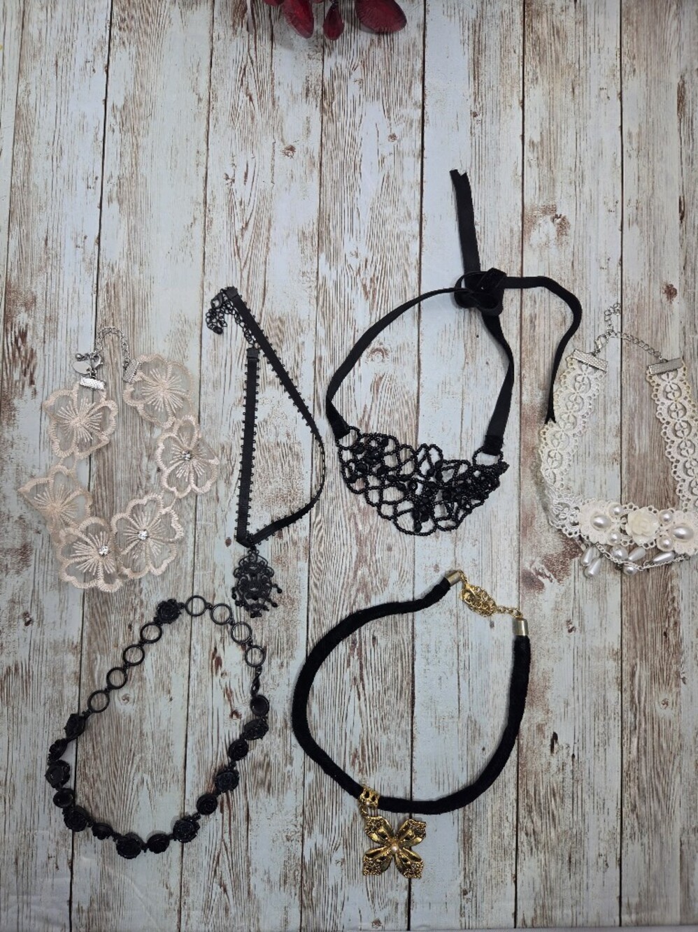 🥀 HUGE 50+ pc Whimsigoth Gothic Romantic Jewelry Lot Necklaces Bracelets Ear 🖤 - Picture 13 of 16
